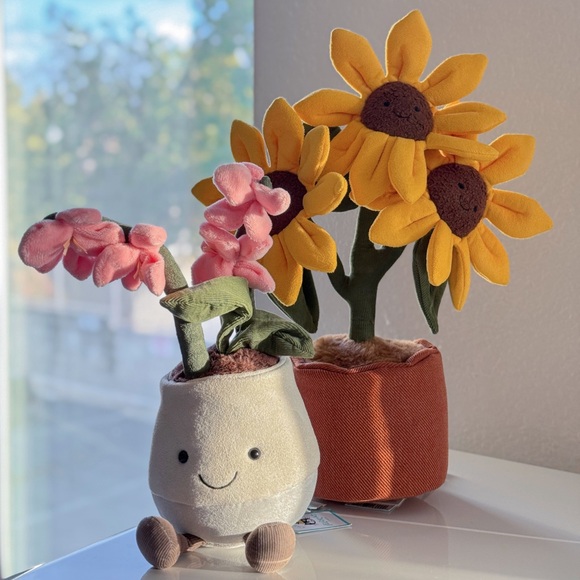  ぬいぐるみ　Amuseables Pink Orchid 花瓶 JELLYCAT Amuseables Pink Orchid 小さな鉢植えの蘭 ピンクの花